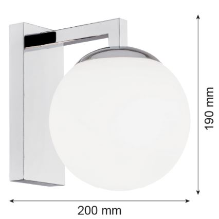 Argon 3735 - Nástenná lampa ASPEN 1xE27/15W/230V lesklý chróm