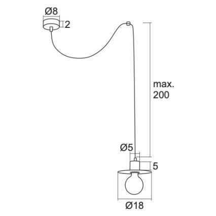 Argon 3834 - Luster na lanku CORSO 1xE27/15W/230V biela