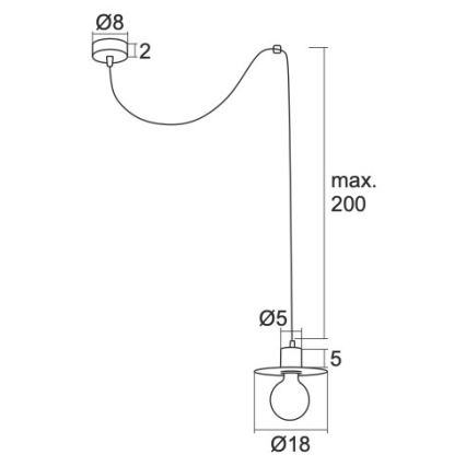 Argon 3835 - Luster na lanku CORSO 1xE27/15W/230V čierna