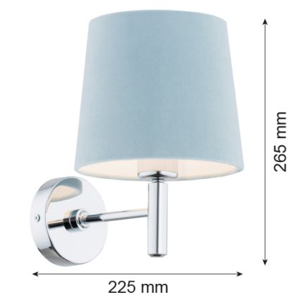 Argon 3910 - Nástenná lampa BOLZANO 1xE27/15W/230V modrá/lesklý chróm