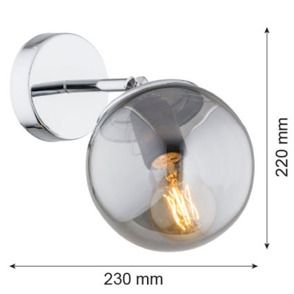 Argon 3989 - Nástenná lampa SATELITE 1xE27/15W/230V lesklý chróm/šedá