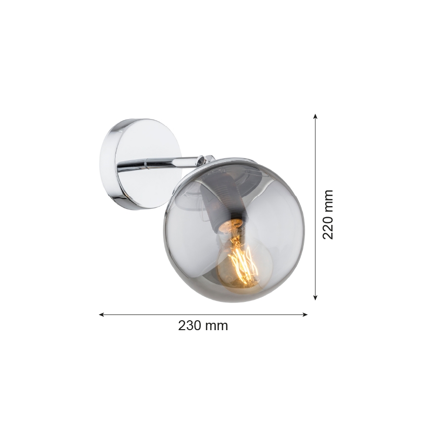 Argon 3989 - Nástenná lampa SATELITE 1xE27/15W/230V lesklý chróm/šedá