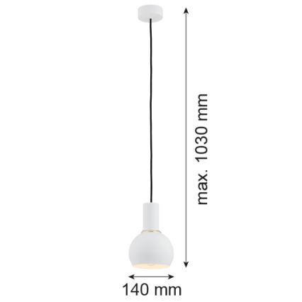 Argon 4215 - Luster na lanku SINES 1xE27/15W/230V pr. 14 cm biela