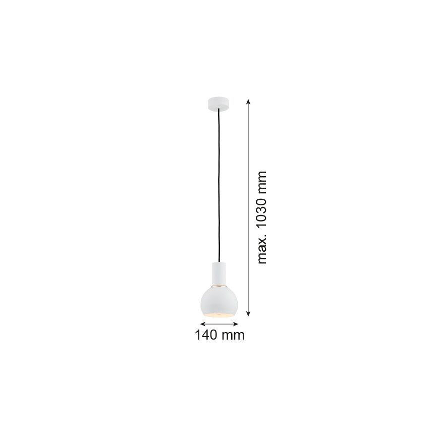Argon 4215 - Luster na lanku SINES 1xE27/15W/230V pr. 14 cm biela