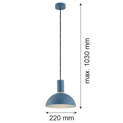 Argon 4221 - Luster na lanku SINES 1xE27/15W/230V pr. 28 cm modrá