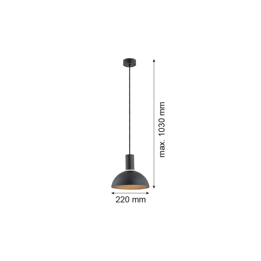 Argon 4222 - Luster na lanku SINES 1xE27/15W/230V pr. 28 cm čierna