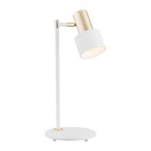 Argon 4256 - Stolná lampa DORIA 1xE27/15W/230V biela/mosadz
