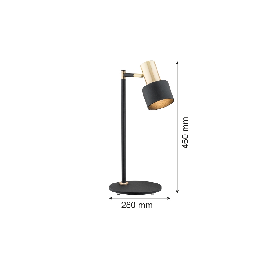Argon 4257 - Stolná lampa DORIA 1xE27/15W/230V čierna/mosadz