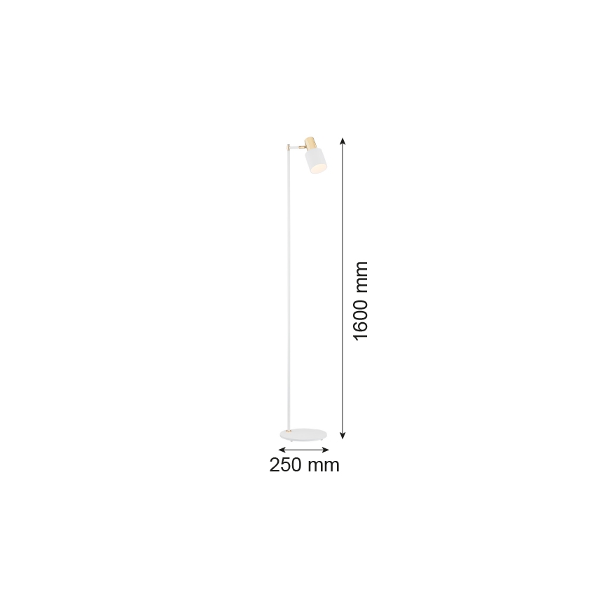 Argon 4258 - Stojacia lampa DORIA 1xE27/15W/230V biela/mosadz