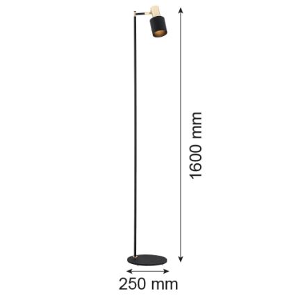 Argon 4259 - Stojacia lampa DORIA 1xE27/15W/230V čierna/mosadz