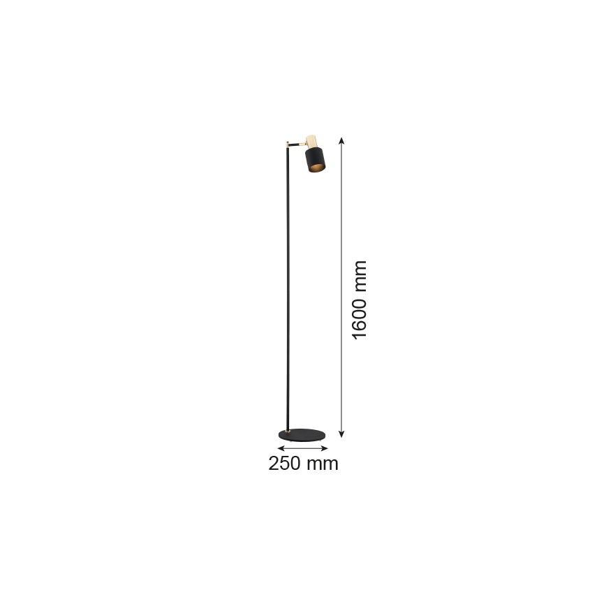 Argon 4259 - Stojacia lampa DORIA 1xE27/15W/230V čierna/mosadz