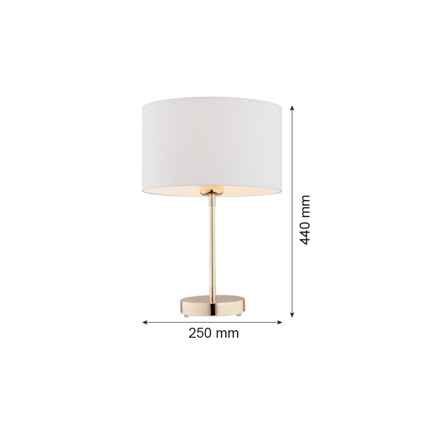 Argon 4301 - Stolná lampa KARIN 1xE27/15W/230V biela/mosadz