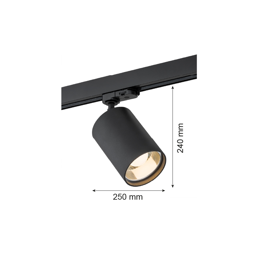 Argon 4306 - Bodové svietidlo do lištového systému BERGEN 1xE27/15W/230V čierna