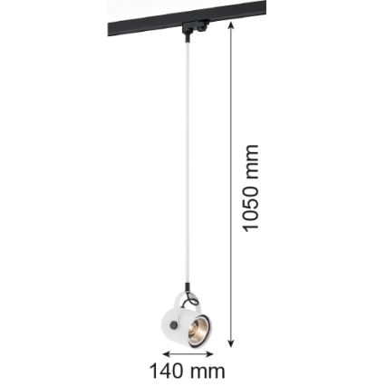 Argon 4312 - Luster do lištového systému NET 1xE27/15W/230V biela