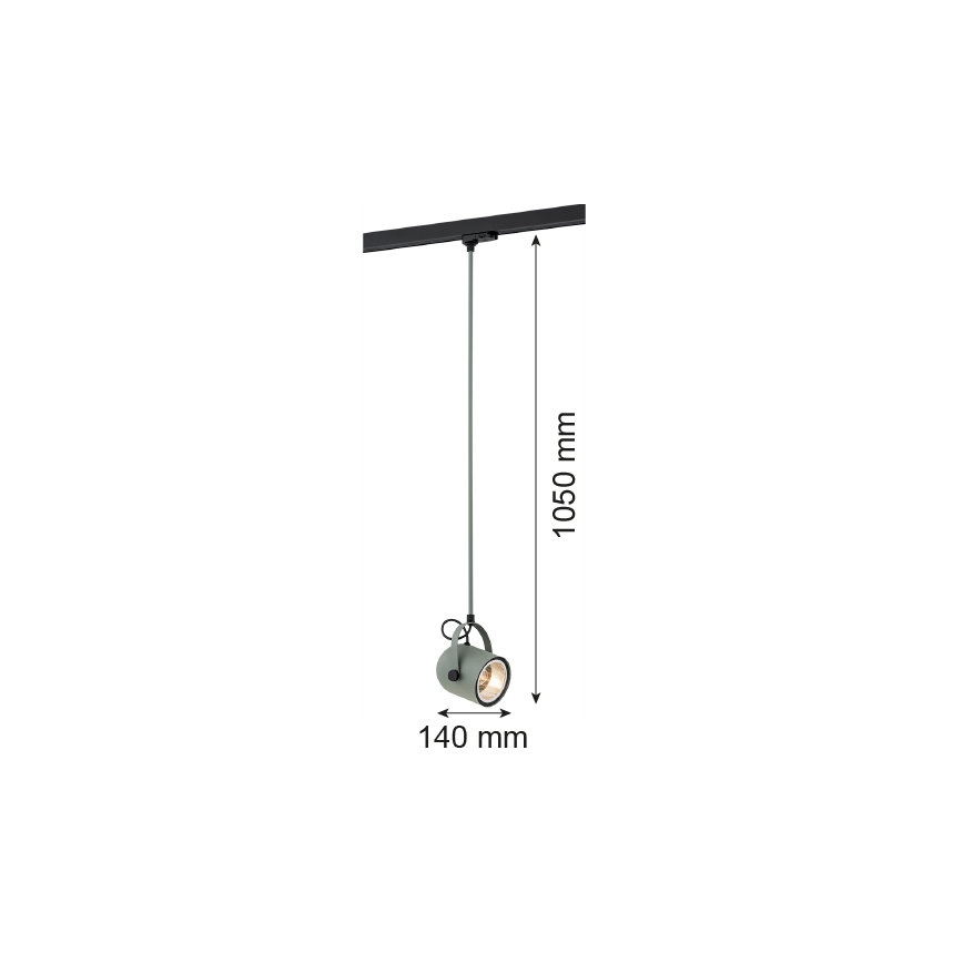 Argon 4313 - Luster do lištového systému NET 1xE27/15W/230V zelená