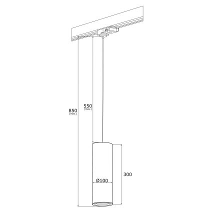 Argon 4318 - Luster na lanku do lištového systému DELF 1xE27/15W/230V mosadz