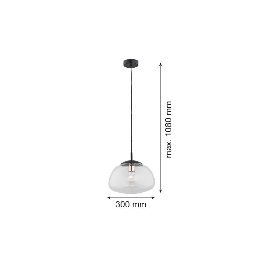 Argon 4332 - Luster na lanku TRINI 1xE27/15W/230V priemer 30 cm čierna