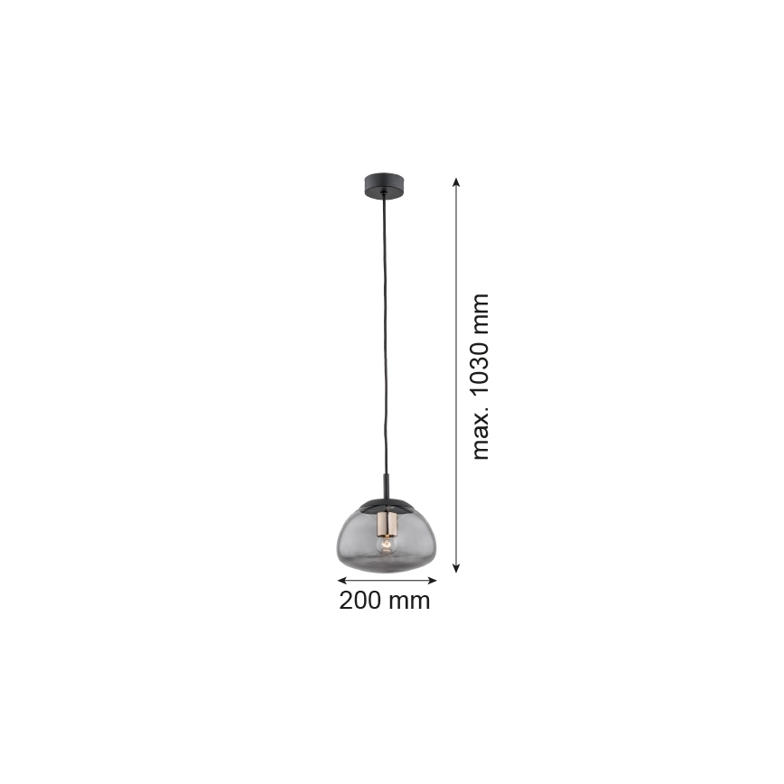 Argon 4333 - Luster na lanku TRINI 1xE27/15W/230V pr. 20 cm čierna