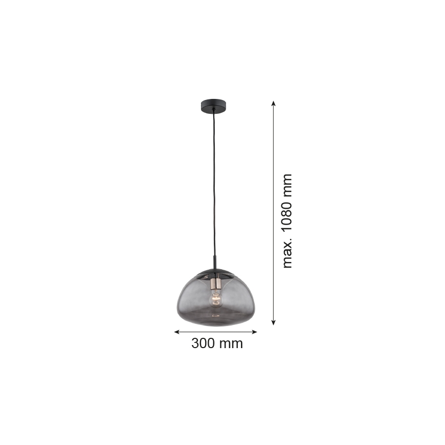 Argon 4334 - Luster na lanku TRINI 1xE27/15W/230V čierna