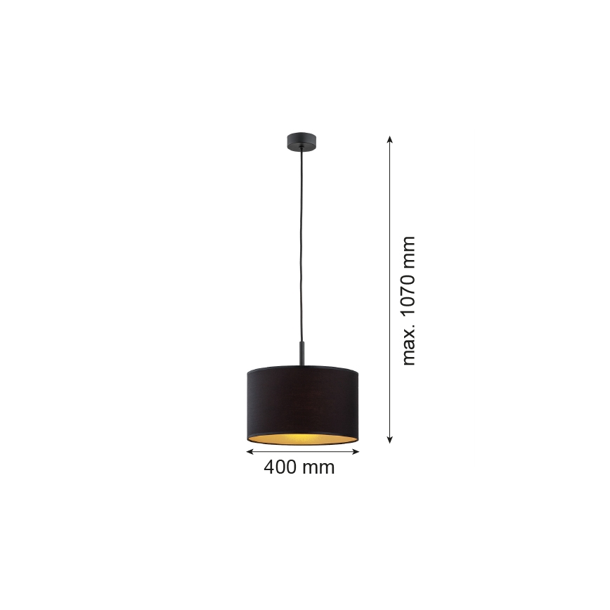 Argon 4341 - Luster na lanku KARIN 1xE27/15W/230V čierna/zlatá