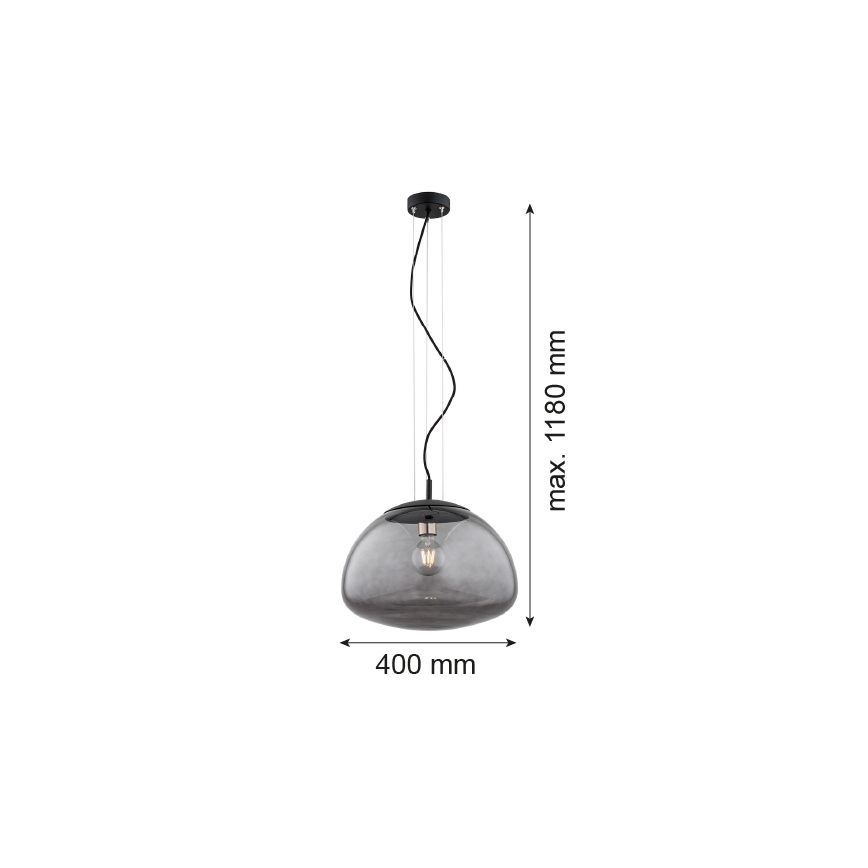 Argon 4350 - Luster na lanku TRINI 1xE27/15W/230V pr. 40 cm čierna