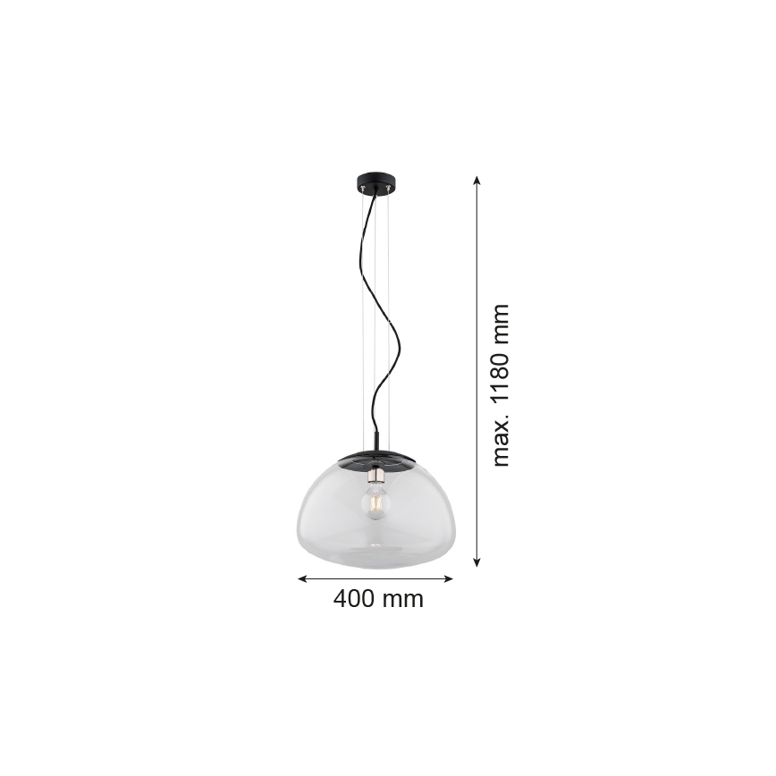 Argon 4351 - Luster na lanku TRINI 1xE27/15W/230V priemer 40 cm čierna