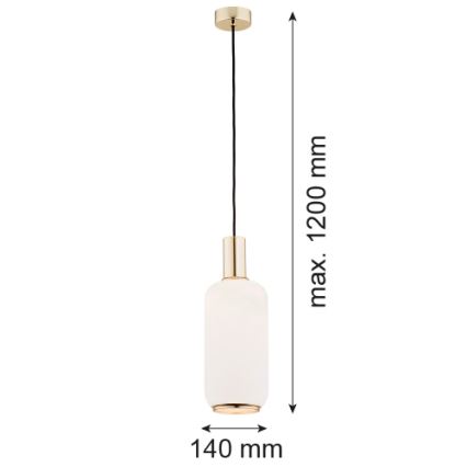 Argon 4356 - Luster na lanku SAGUNTO 1xE27/15W/230V pr. 14 cm mosadz