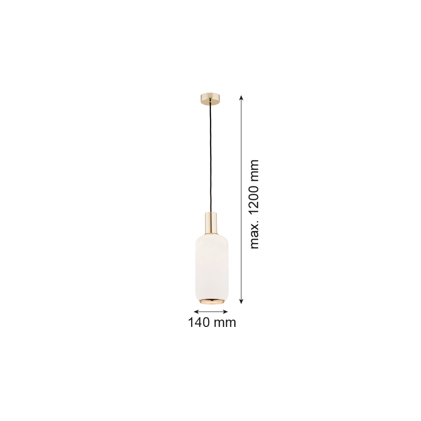 Argon 4356 - Luster na lanku SAGUNTO 1xE27/15W/230V pr. 14 cm mosadz