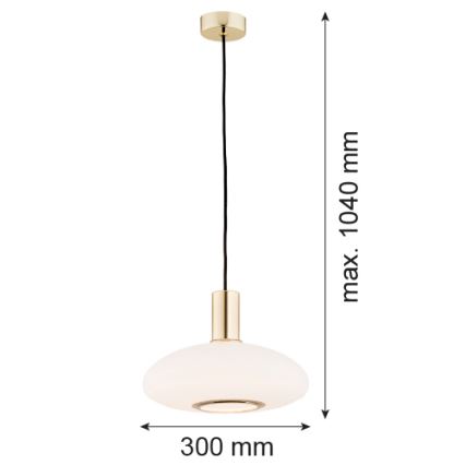 Argon 4358 - Luster na lanku SAGUNTO 1xE27/15W/230V pr. 30 cm mosadz