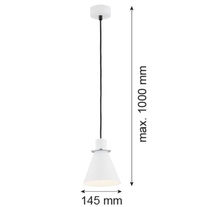 Argon 4681 - Luster na lanku BEVERLY 1xE27/15W/230V biela/lesklý chróm