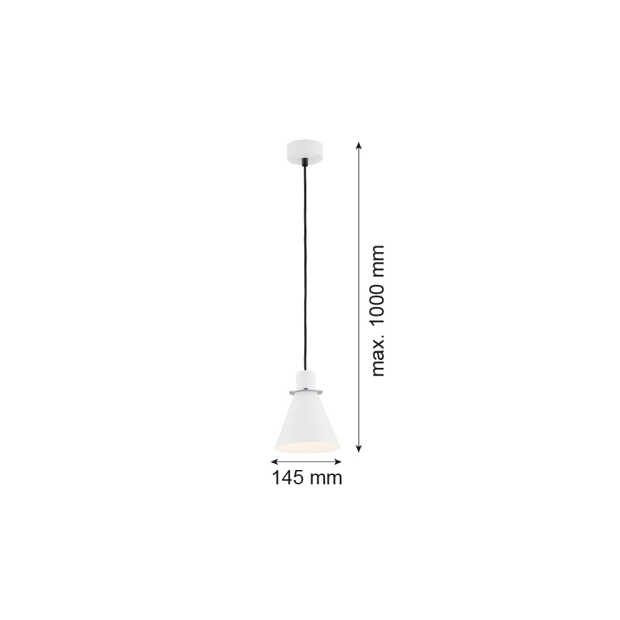 Argon 4681 - Luster na lanku BEVERLY 1xE27/15W/230V biela/lesklý chróm
