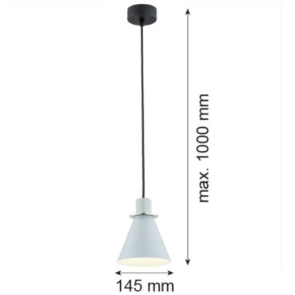 Argon 4683 - Luster na lanku BEVERLY 1xE27/15W/230V modrá/lesklý chróm