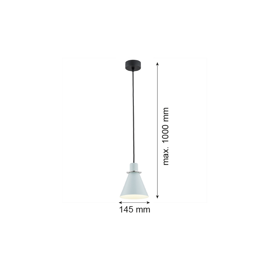 Argon 4683 - Luster na lanku BEVERLY 1xE27/15W/230V modrá/lesklý chróm