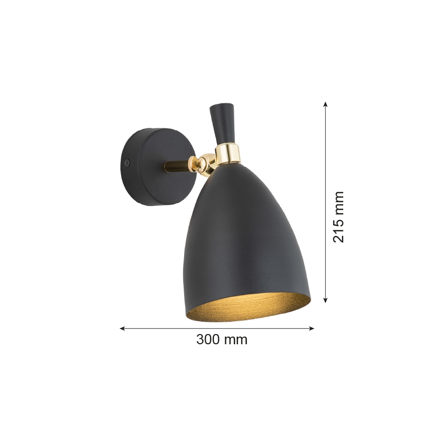 Argon 4701 - Nástenné svietidlo CHARLOTTE 1xE27/15W/230V čierna/zlatá