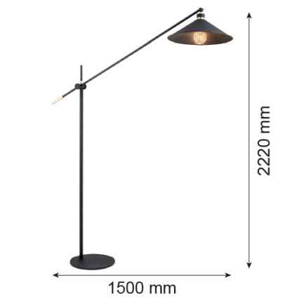 Argon 4732 - Stojacia lampa NASHVILLE 1xE27/15W/230V čierna