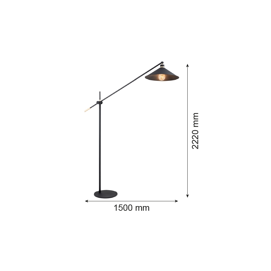 Argon 4732 - Stojacia lampa NASHVILLE 1xE27/15W/230V čierna
