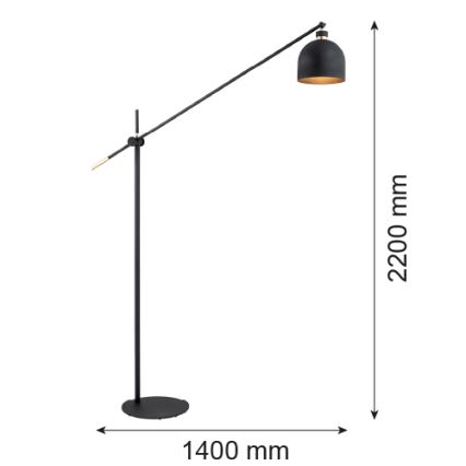 Argon 4735 - Stojacia lampa DETROIT 1xE27/15W/230V čierna