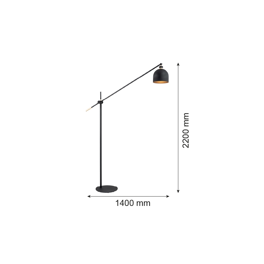 Argon 4735 - Stojacia lampa DETROIT 1xE27/15W/230V čierna
