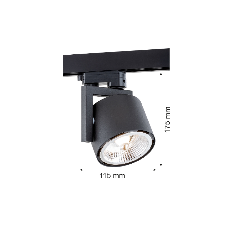 Argon 4751 - LED Bodové svietidlo do lištového systému ALTO 1xGU10-AR111/12W/230V čierna