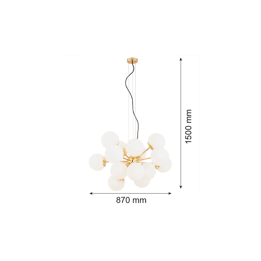Argon 5048 - Luster na lanku SATELITE PLUS 15xE27/15W/230V zlatá