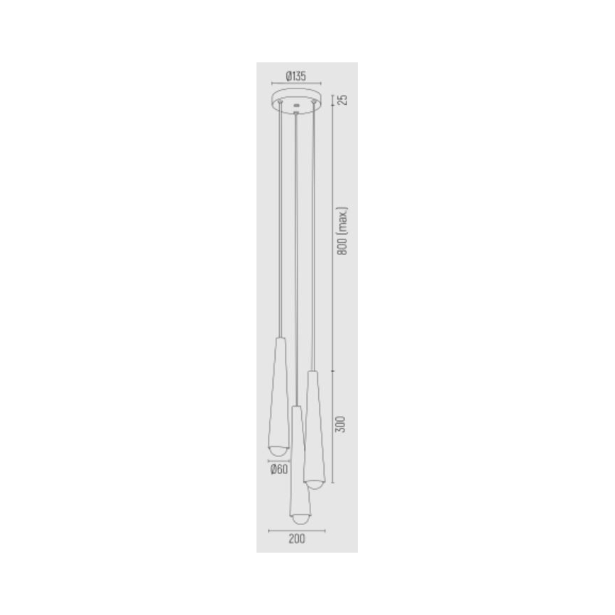 Argon 6103 - Luster na lanku HOLLYWOOD 3xE14/7W/230V čierna