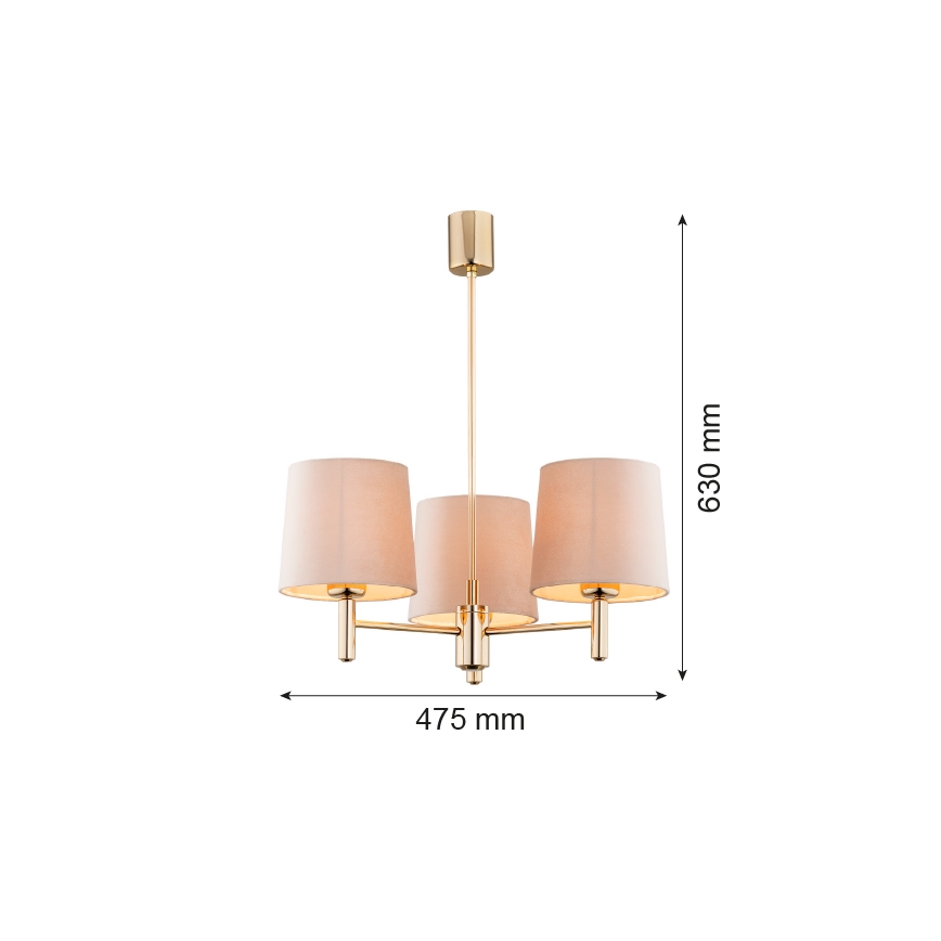 Argon 6109 - Luster na tyči PONTE 3xE27/15W/230V béžová