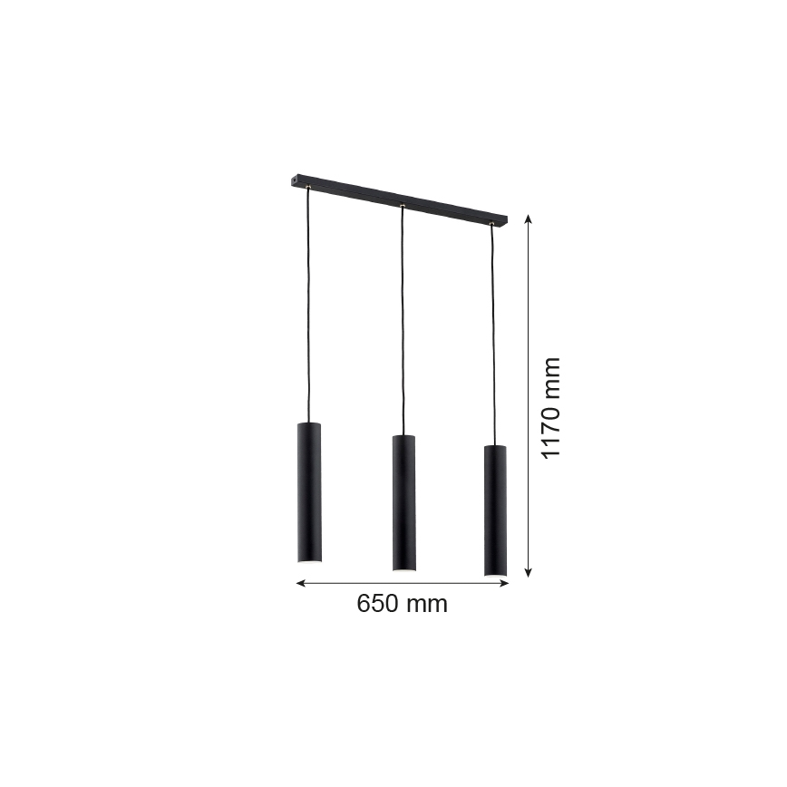 Argon 6112 - Luster na lanku GOMERA 3xGU10/5W/230V čierna