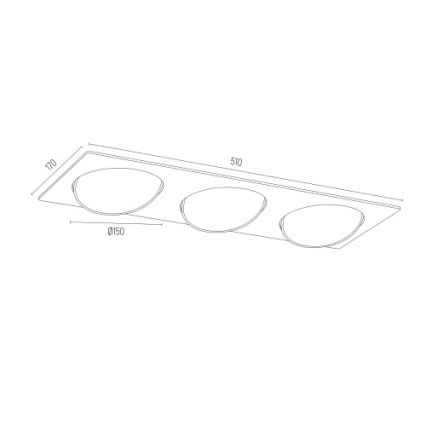 Argon 6116 BZ - Podhľadové svietidlo OLIMP 3xGU10-AR111/12W/230V čierna