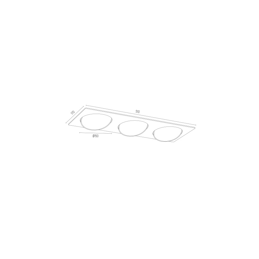 Argon 6116 BZ - Podhľadové svietidlo OLIMP 3xGU10-AR111/12W/230V čierna