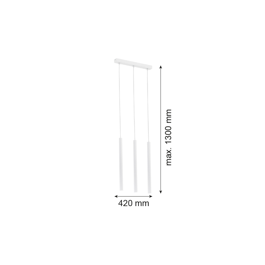 Argon 6178 - Luster na lanku ETNA 3xG9/6W/230V biela
