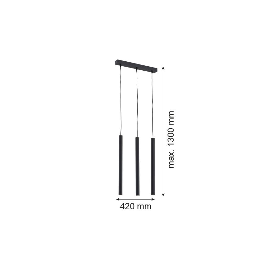 Argon 6179 - Luster na lanku ETNA 3xG9/6W/230V čierna