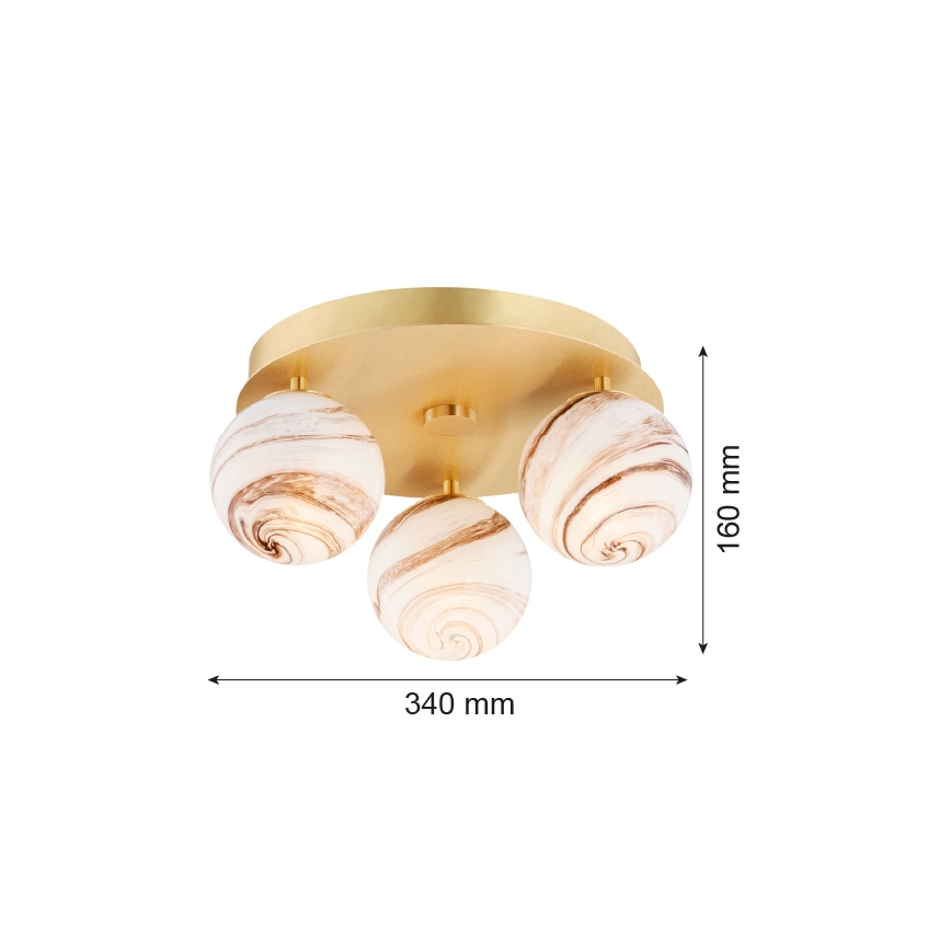Argon 6290 - Stropné svietidlo FABIO 3xE14/7W/230V alabaster zlatá