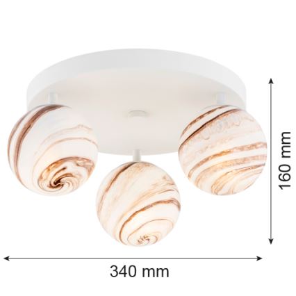 Argon 6291 - Stropné svietidlo FABIO 3xE14/7W/230V alabaster biela