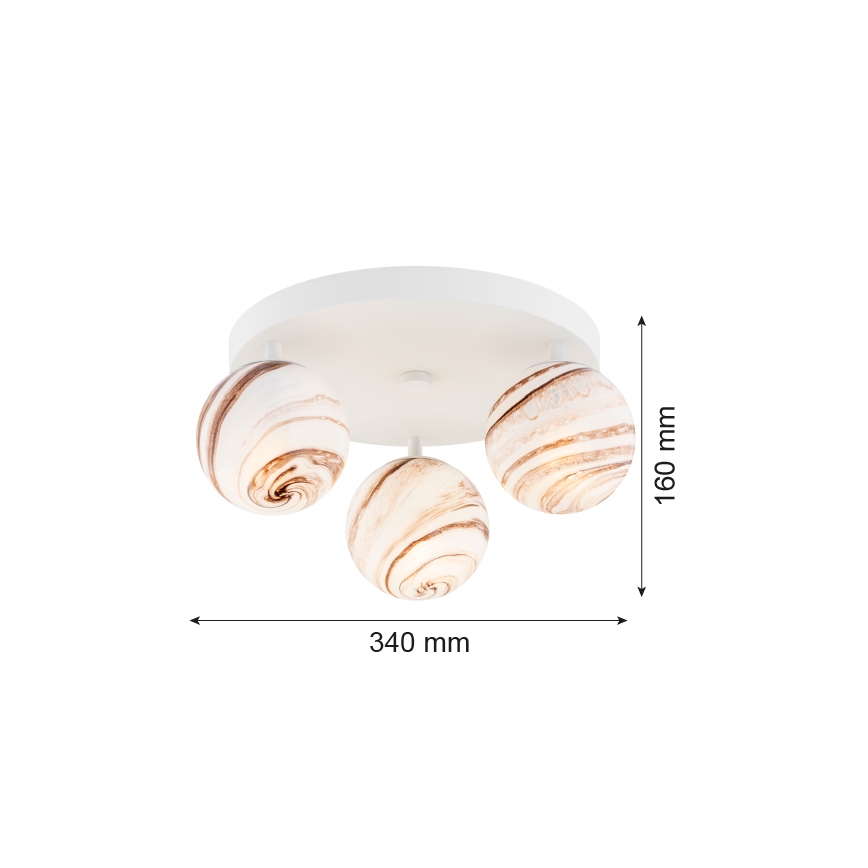 Argon 6291 - Stropné svietidlo FABIO 3xE14/7W/230V alabaster biela